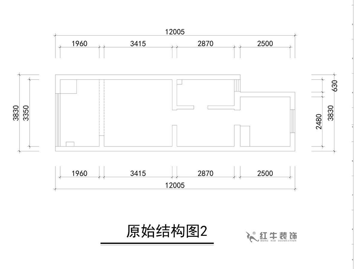 朱彦|万科金色里程8-706-70㎡-简欧风格|复式35+35㎡|2室2厅1卫|定制家¥120000|全包12万|00_02原始结构图2