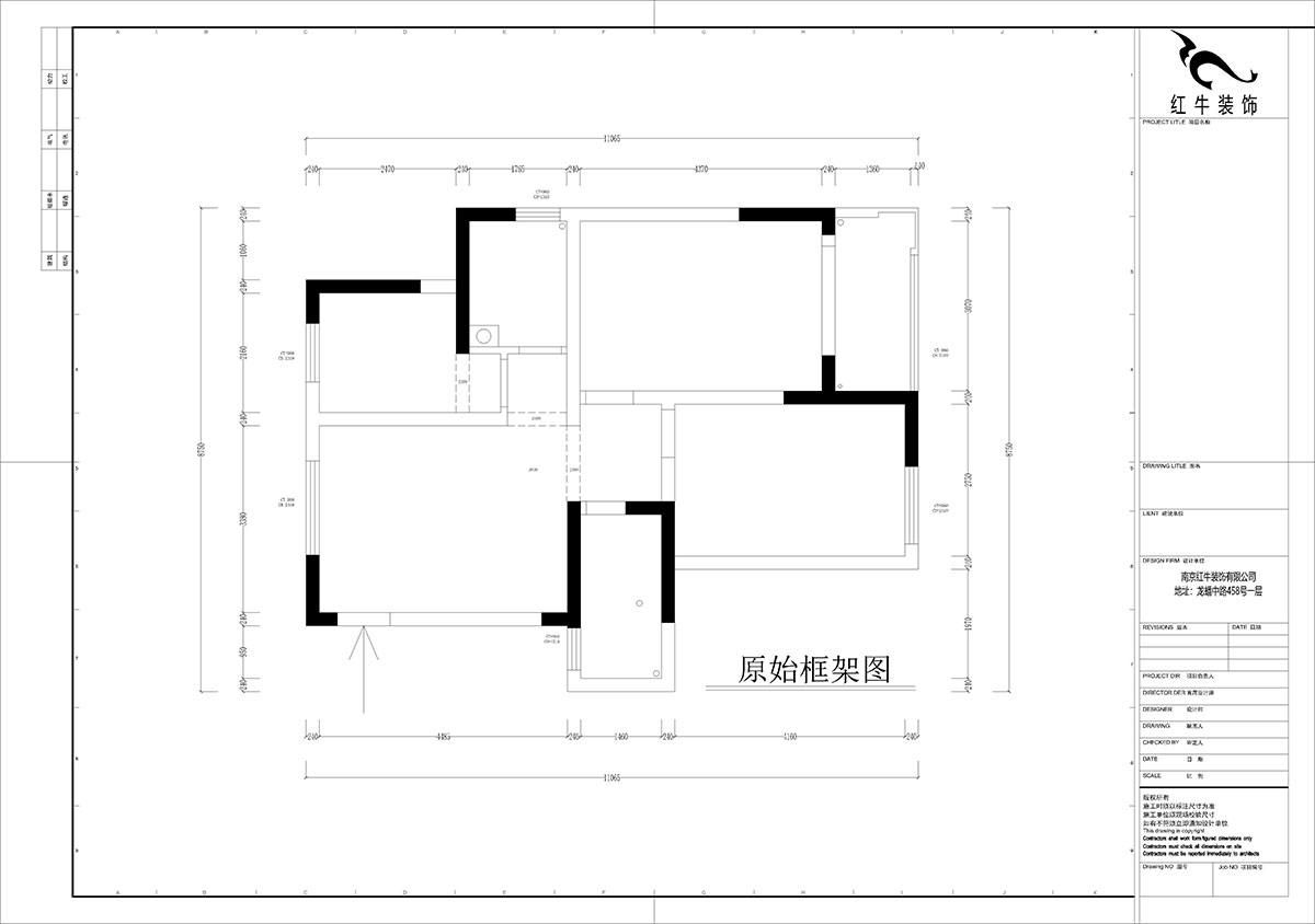 孟宪涛|花岗幸福城玉兰园10-201-90㎡-现代简约风格|3室1厅1卫|老房装修|定制家|全包13万|00_01原始框架图