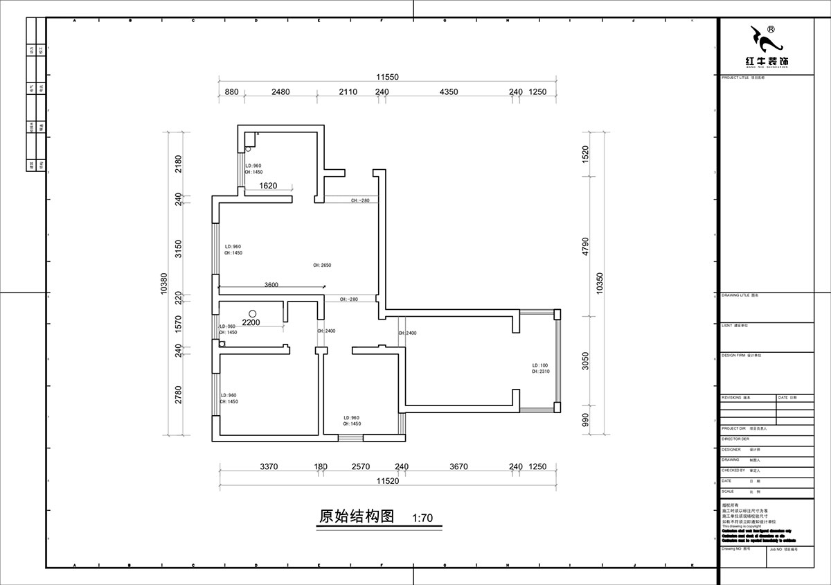 蒋琛|银龙雅苑11-3-212-85㎡-现代原木风|3室1厅1卫|新房装修|定制家|全包11万|00_01原始结构图