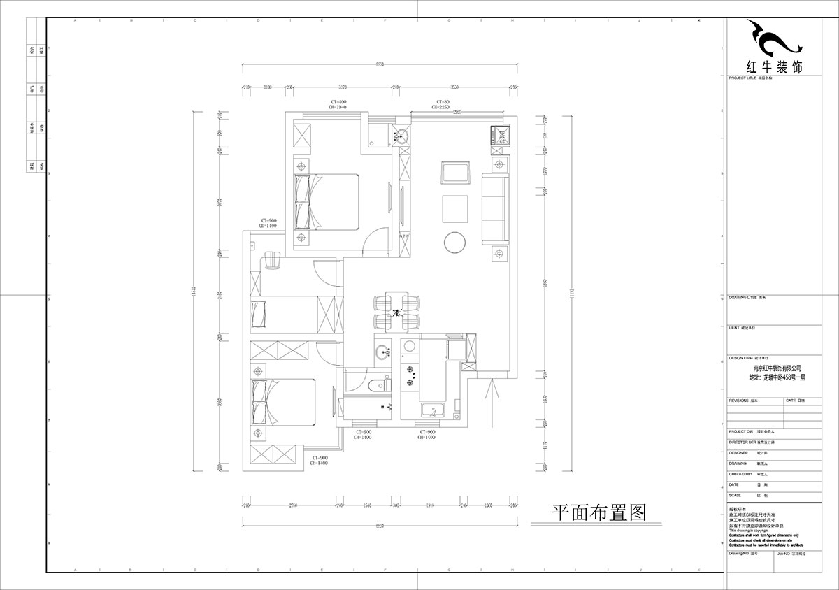 孟宪涛|旭日爱上城星岛园5-203-90㎡-简约风格|3室1厅1卫|老房装修|定制家|全包14万|00_02平面布置图