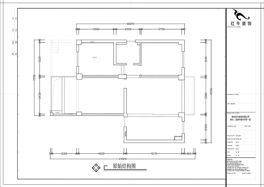 张智猿|红山山庄8-204-100㎡-简中风格|3室1厅1卫|老房装修|定制家¥153700|全包15万|00_01原始结构图
