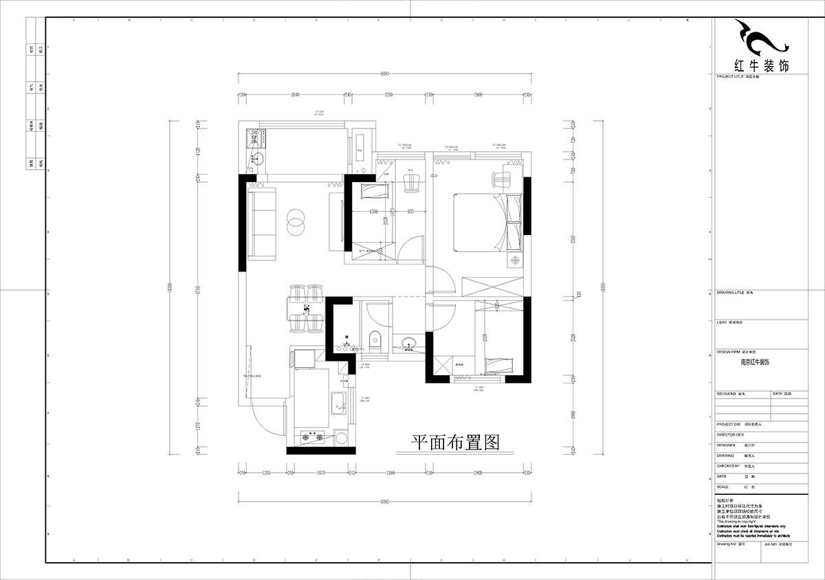 孟宪涛|江城苑6-2-1704-88㎡-简约风格|3室2厅1卫|新房装修|定制家|全包12万|00_02平面布置图