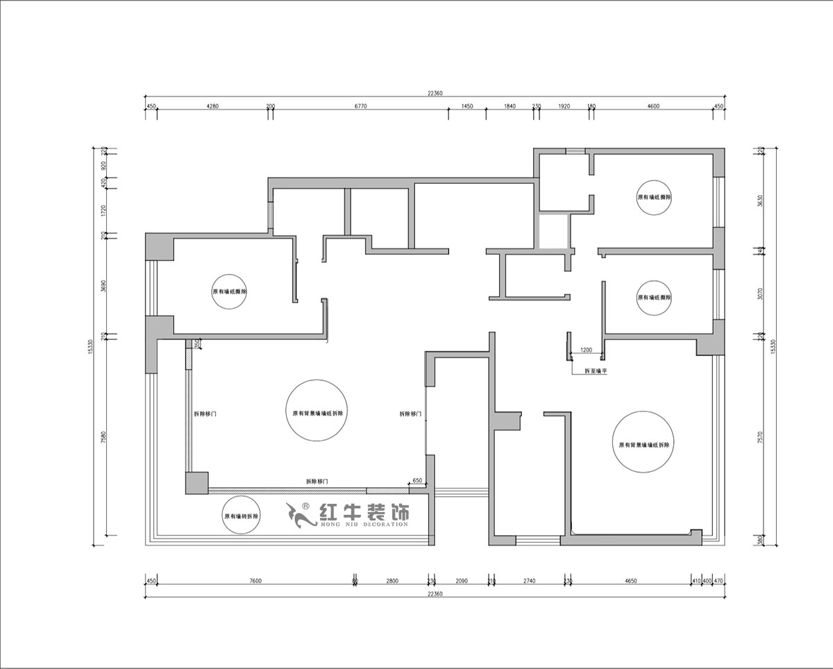【实景案例】朱明琪|天鹅堡花园-280㎡-现代轻奢风格|3室2厅2卫|精装修改造|改造家|全包30万|00_01原始结构图