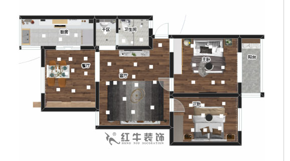 刘晓芳_月苑四村1-3-306-93㎡-现代风格_2室2厅1卫(老房装修)_定制家¥122000_全包12