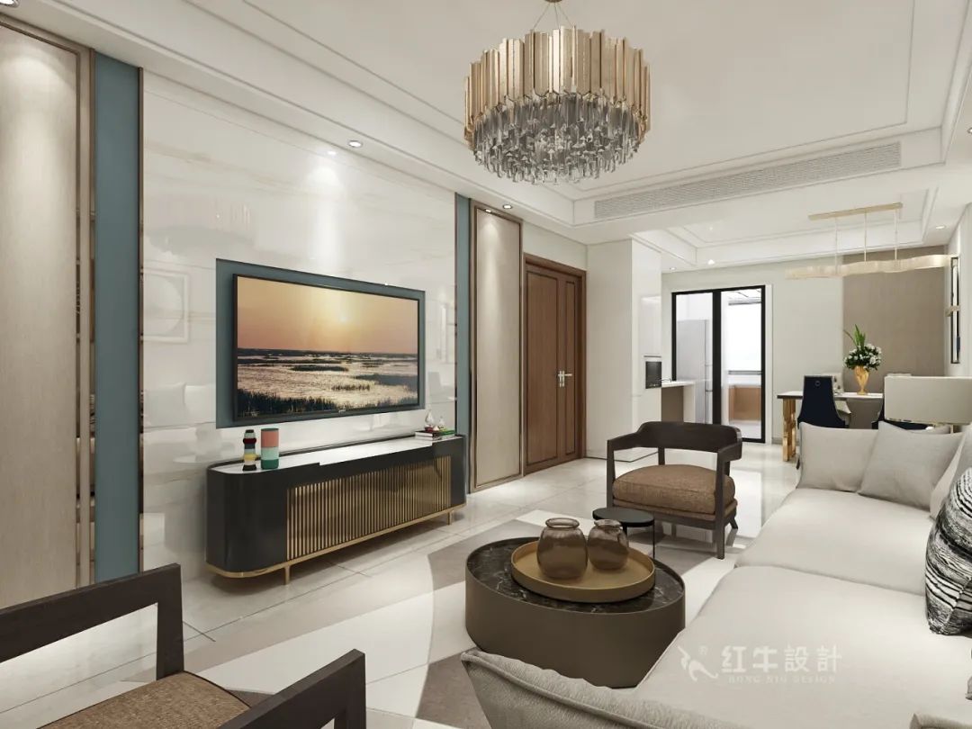 贾庭_领航国际设计--大名城 · 紫金九号100㎡后现代奢华06效果图欣赏_客厅