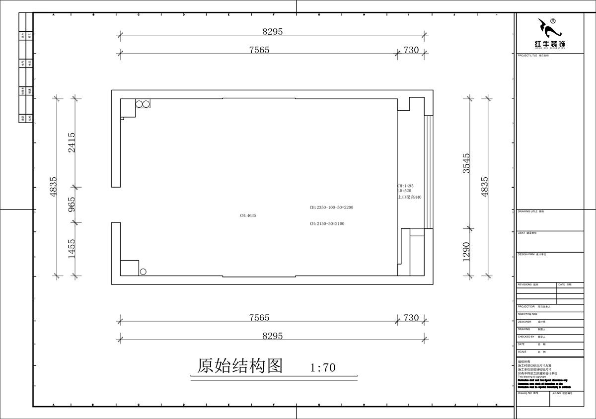 蒋琛|融信铂岸中心5号楼1218室-50㎡挑高-现代简约风格|3室2厅2卫|老房装修|定制家|全包12万|00_01原始结构图