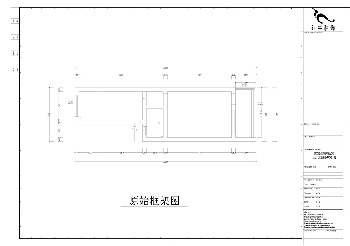 孟宪涛|殷高巷55-301-50㎡-现代简约风格|1室1厅1卫|老房装修|定制家|全包8万|00_01原始框架图