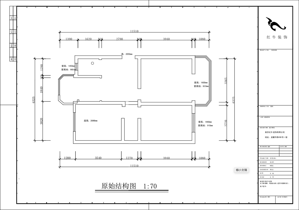 蒋琛|农科院住宅小区36-2-304-75㎡-现代简约风格|3室1厅1卫|老房装修|定制家|全包11万|00_01原始结构图