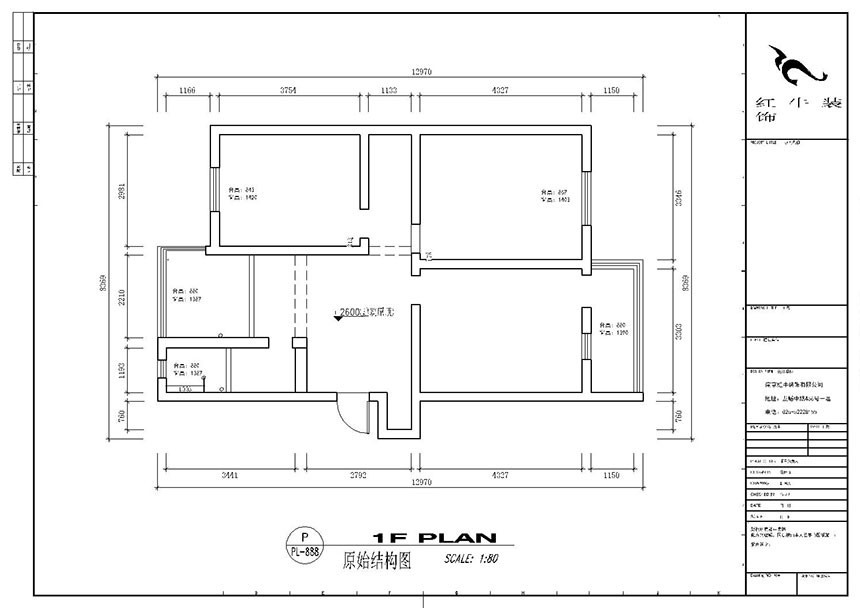 顾娟_全福小区10-201-90㎡-现代风格_2室2厅1卫(旧房装修)_半包¥66800_全包13万00_01原始结构图