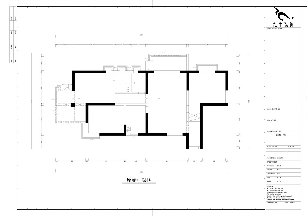 孟宪涛|龙园北路80号1-2706-130㎡-现代简约风格|4室2厅2卫|老房装修|定制家|全包16万|00_01原始框架图