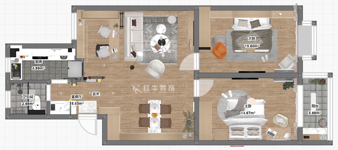 顾娟|爱达花园紫藤园6-18-401-96㎡-北欧风格|3室2厅1卫|旧房装修|定制家¥121200|全包12