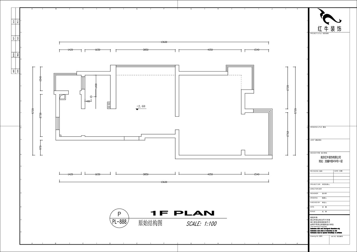 【实景案例】刘萍萍|星雨华府-70㎡-简约日式风格|1室1厅1卫|老房装修|定制家|全包13万|00_01原始结构图