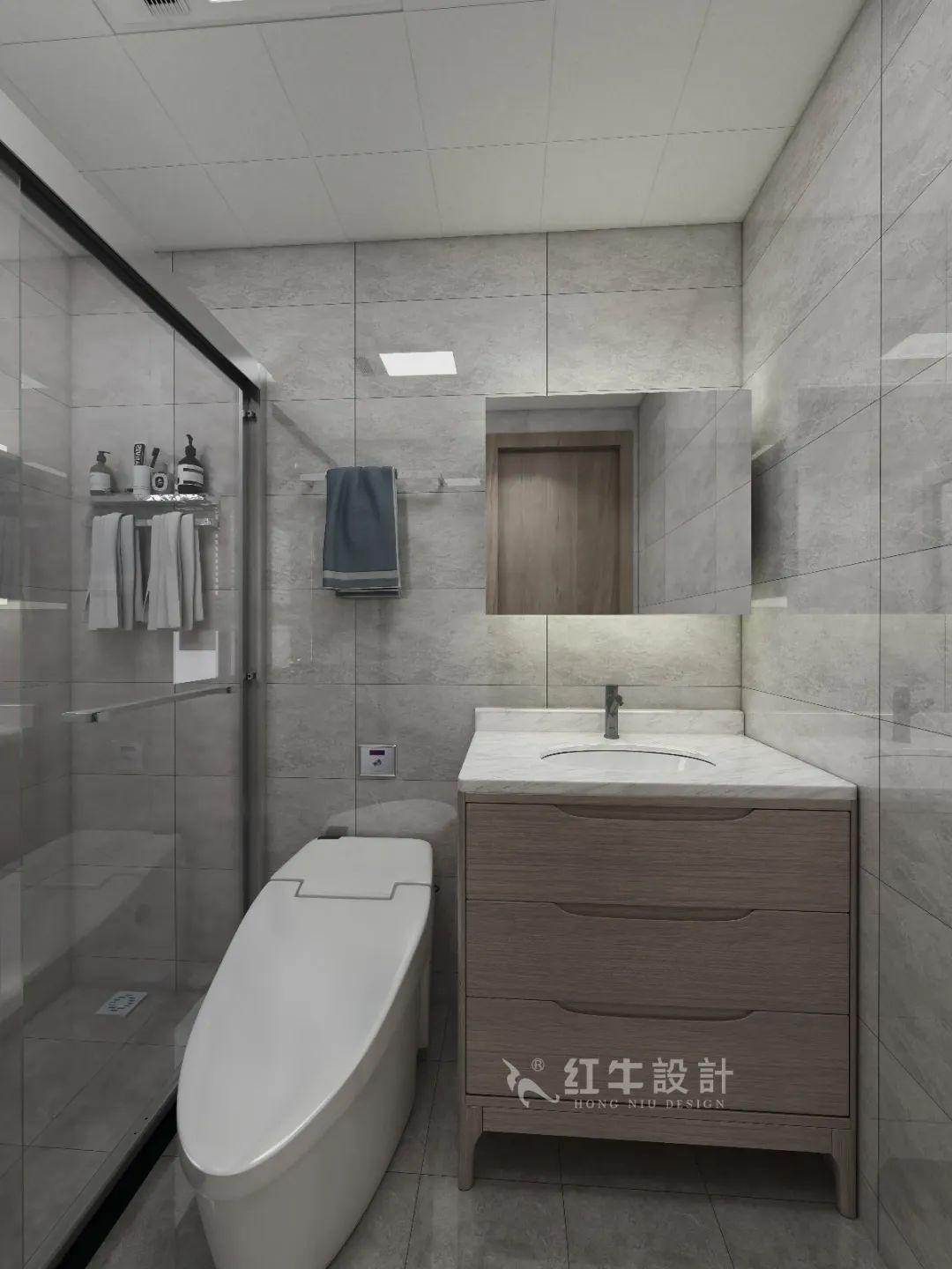 刘萍萍_花岗鸿福城132㎡现代简约风格_两套小户型打通变大宅,中西双厨房+衣帽间打造品质生活!15卫生间