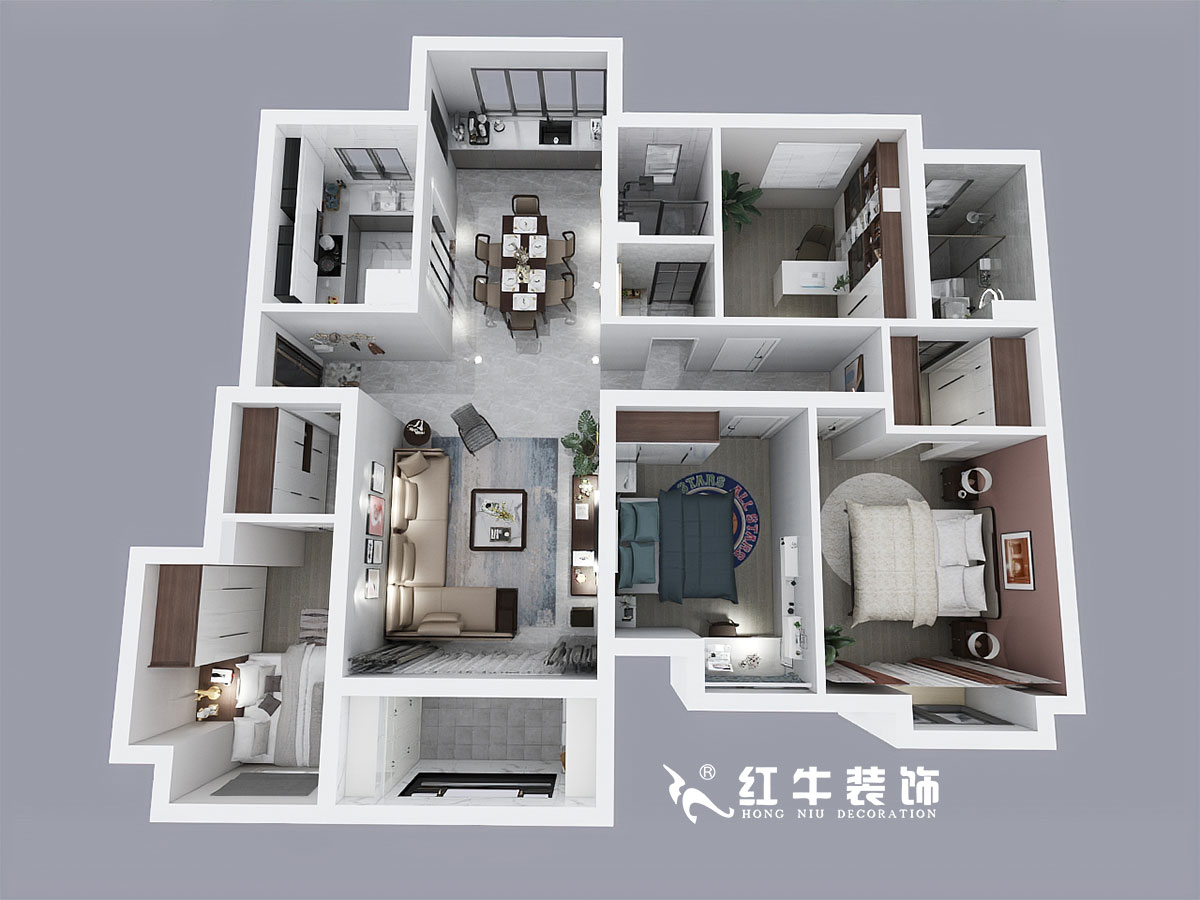 张桐玮_电建洺悦府6-103-130㎡-现代简约风格_3室2卫_定制家¥17