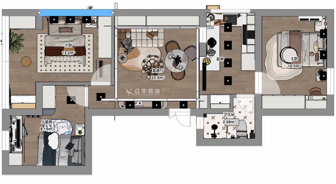 顾娟|红庙小区18号1单元610室-72㎡-简欧风格|2室2厅1卫|旧房装修|定制家|全包11