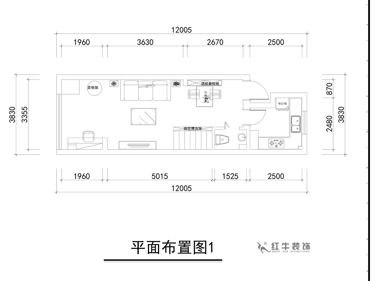 朱彦|万科金色里程8-706-70㎡-简欧风格|复式35+35㎡|2室2厅1卫|定制家¥120000|全包12万|00_03平面布置图1