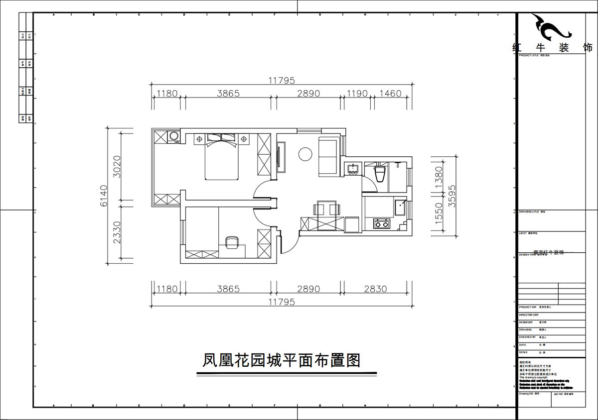 朱彦|凤凰花园城金陵园2幢10号502室-64㎡-现代简约风格|2室1厅1卫|老房改造|定制家|全包10万|00_02平面布置图