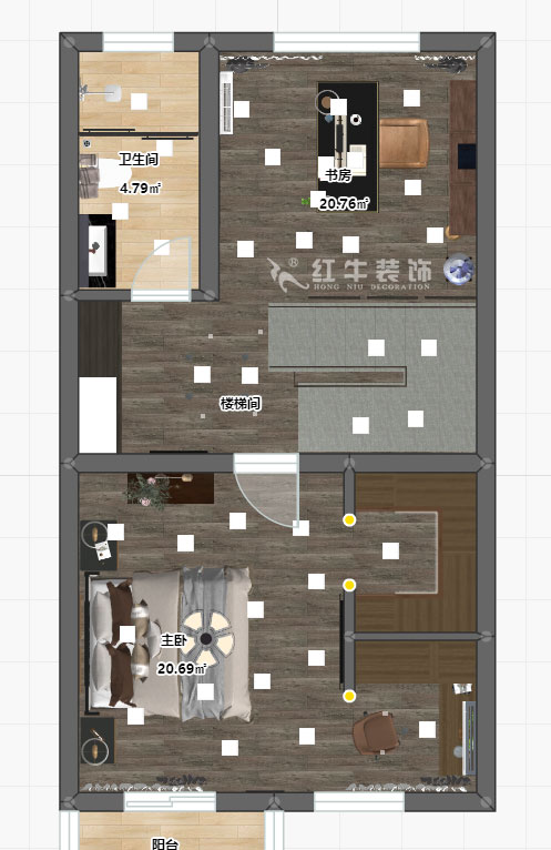 陆利民_香地美舍602-156㎡-新中式风格_5室2厅3卫(新房装修)_定制家¥208000_全包25万00_10二楼彩平图
