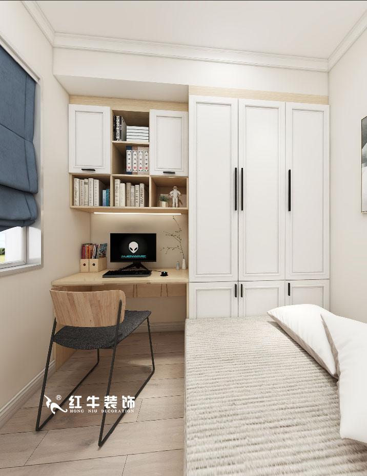 顾娟_金地都会意境118㎡现代风格--弧形沙发设计,独特有创意!10书房设计+