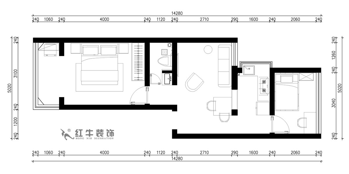 朱明琪|富贵里3-乙单元-601-55㎡-现代简约风格|2室2厅1卫|老房装修|定制家|全包14