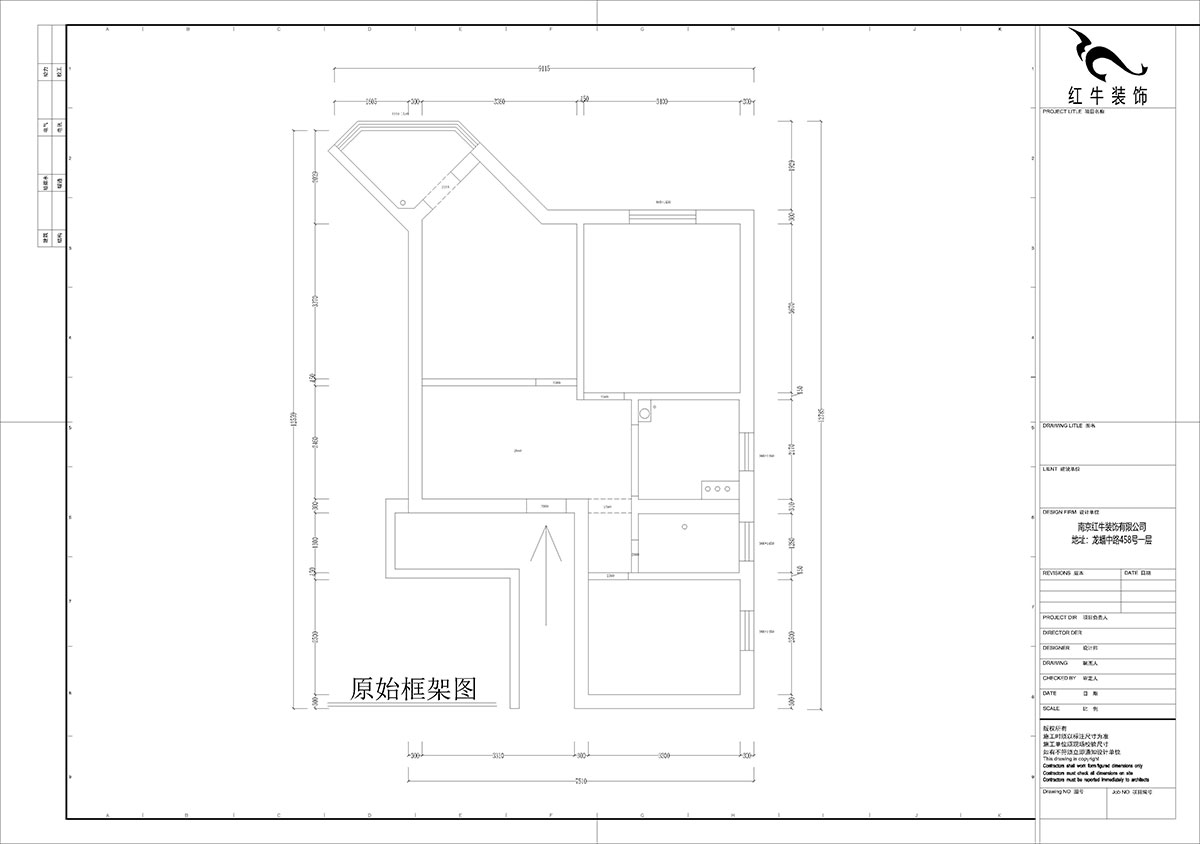 孟宪涛|北门桥10号1508室-85㎡-现代简约风格|2室2厅1卫|老房装修|定制家|全包12万|00_01原始框架图