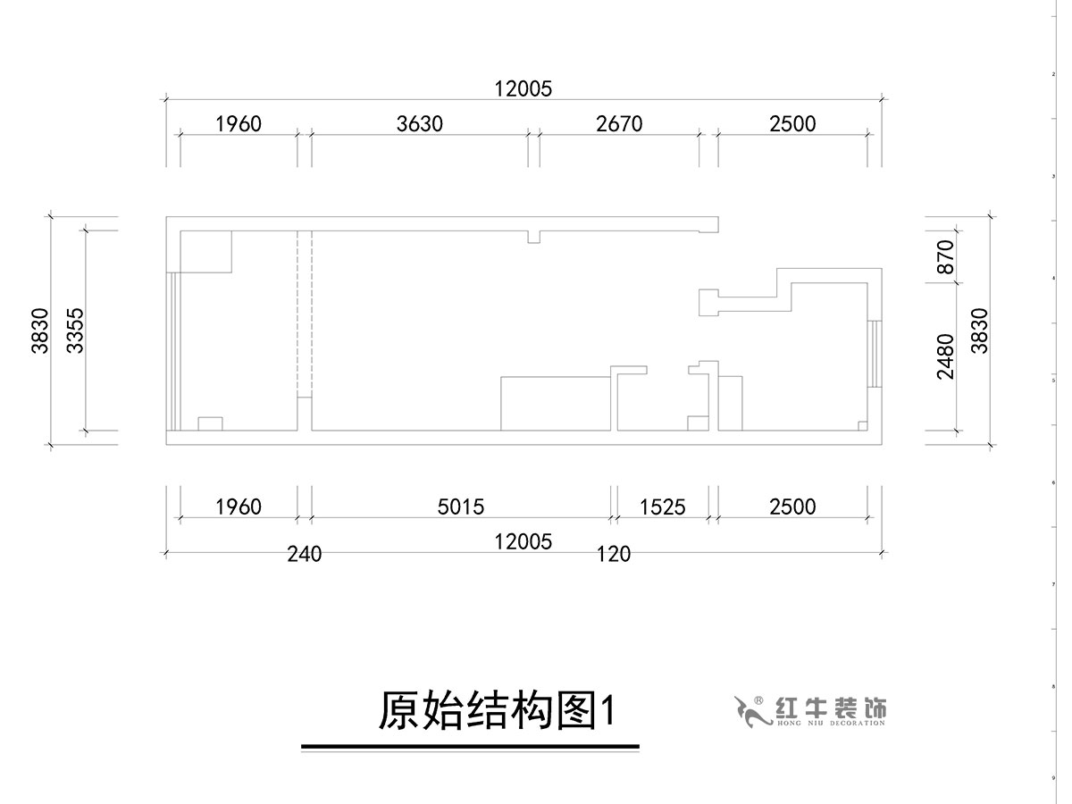 朱彦|万科金色里程8-706-70㎡-简欧风格|复式35+35㎡|2室2厅1卫|定制家¥120000|全包12万|00_01原始结构图1