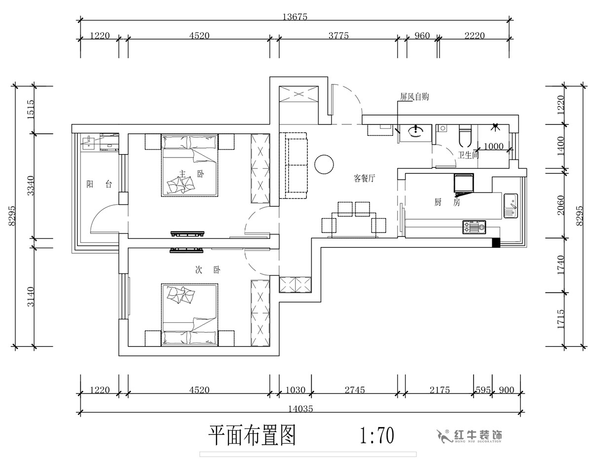 蒋琛|安泰村21-401-80㎡-现代简约风格|2室1厅1卫|旧房装修|定制家¥126767|全包12万|00_02平面布置图