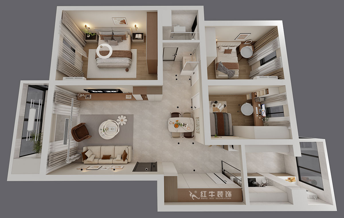 顾娟|月牙湖花园17-202-107㎡-现代简约风格|3室2厅1卫|旧房装修|定制家|全包14