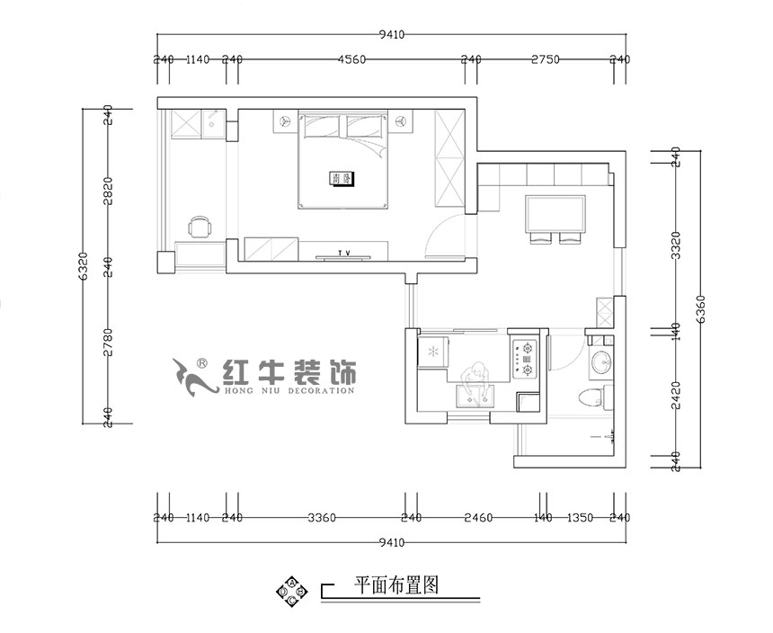 张智猿_银龙四期11栋2-706-42㎡-现代简约风格_1室1厅1卫(老房装修)_定制家¥79453_全包8万00_02平面布置图