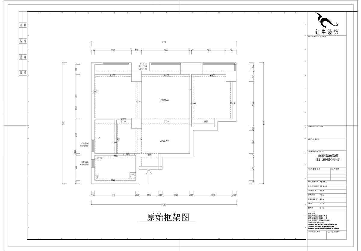 孟宪涛|明发城市广场22-803-78㎡-简约风格|2室1厅1卫|商用房装修|定制家¥105000|全包12万|00_01原始框架图