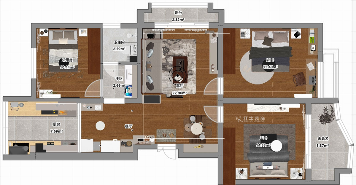 贾庭|石城家园5-501-101㎡-新中式风格|2室2厅1厨1卫|老房装修|定制家|全包13